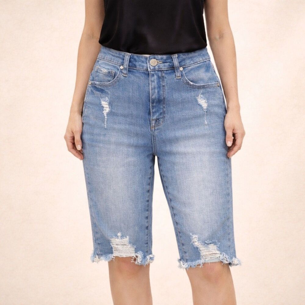 Insane Gene Distressed Denim Bermuda Shorts Women’s Size Small Cutoff Jorts